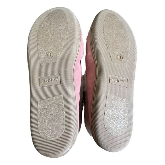 NWT J. Crew Leather Pink Moccasin Slippers With Brown Tie - Picture 6 of 6